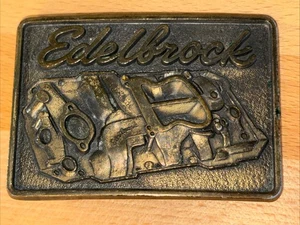 VINTAGE 1970s EDELBROCK MANIFOLDS BELT BUCKLE - Picture 1 of 6