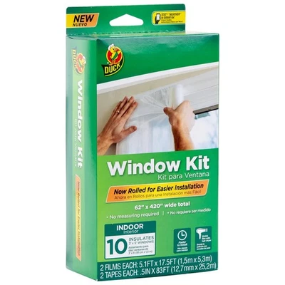 Window Insulation Kit - Winter Seal Kit Fits up to 10 Windows - Rolled Shrink... - Image 1 of 4
