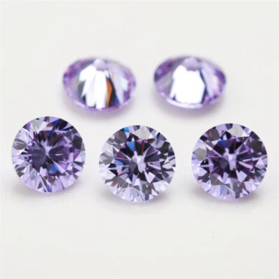 5Pcs AAAAA Light Blue Zircon 6MM 1.45CT Round  Cut Shape VVS Loose Gemstone - Image 1 of 4
