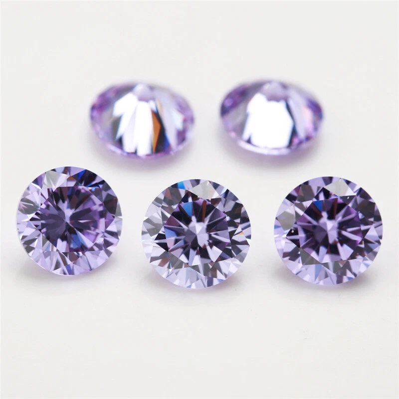 5Pcs AAAAA Light Blue Zircon 6MM 1.45CT Round  Cut Shape VVS Loose Gemstone - Image 1 of 4