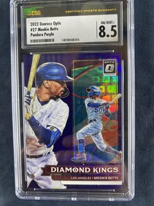 2022 Panini Donruss Optic  Pandora Prizm Purple 63/99 Mookie Betts CSG 8.5