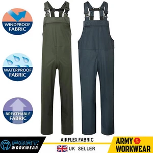 Fort Air Flex Bib & Brace Waterproof Work Dungaree Coverall Mens Rubberized - Picture 1 of 5