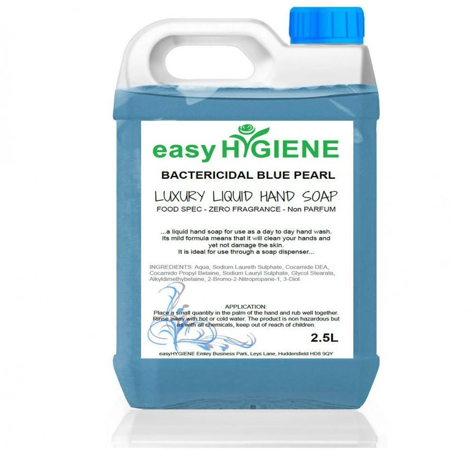 EASYHYGIENE 2.5L BLUE Antibacterial Bactericidal Liquid Antibac Pearl Hand Soap 2.5 Litre