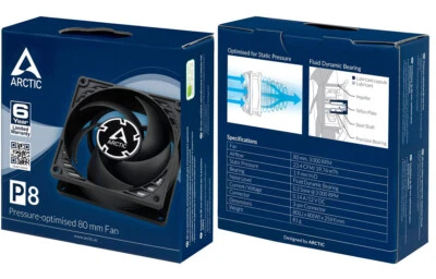 ARCTIC P8 80 mm Case Fan Pressure-Optimised quite motor Computer Fan Speed 3000 - Image 1 of 4