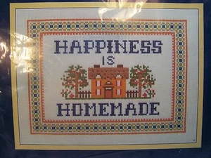 New Sunset Counted Cross Stitch 9" x 12" "Happiness Is Homemade" Sampler 2663 - Picture 1 of 4