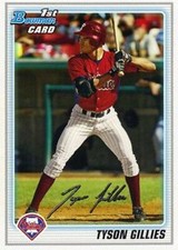 2010 Bowman Prospects #BP19 Tyson Gillies RC Philadelphia Phillies