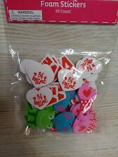 New 100 pc CONVERSATION HEART FOAM Stickers Scrapbooking Thick Valentine's  Party