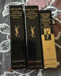 3 mascara Yves Saint Laurent YSL Lash Clash Extreme Volume 0,06 oz ogni mini taglia - Foto 1 di 4
