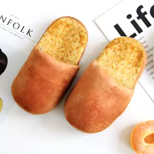 Bread Slippers Non-Slip Cotton Winter Home Soft Bottom Non-Slip Plush Indoor - Picture 1 of 18