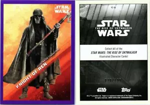 2019 STAR WARS THE RISE OF SKYWALKER ILLUSTRATED CHARACTER PURPLE IC-16 29/199 - Picture 1 of 1