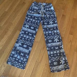New Cali 1850 linen blend straight leg pants smocked waist boho beach Small - Picture 1 of 8