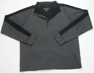 XL Hawke & Co. Felpa polo grigia nera manica lunga misto poliestere top AP113 - Foto 1 di 5