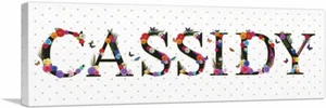 ARTCANVAS CASSIDY Girls Name Room Decor Panoramic Canvas Art Print - Picture 1 of 11