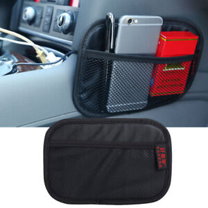 1x Black Auto Storage Leather Pouch Bag Phone Holder Organizer Car Accessories