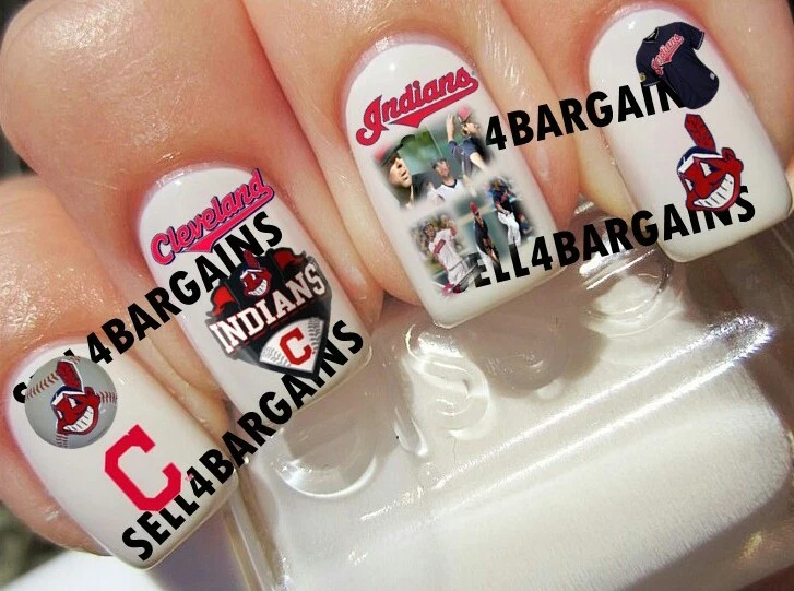 2025 MLB Cleveland Guardians Throwback Baseball》8 Different Designs》Nail Decals - Image 1 of 1