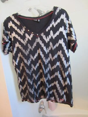 NUEVO SIN ETIQUETAS Mujer Manga Corta Tachonado Camiseta Cruel Talla XXL Negro/Plateado Foto 1 de 4