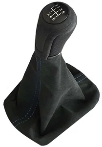 BOLSA DE CAMBIOS PARA AUDI A3 S3 8P 2003-13 6 BANDAS ALCANTARA COSTURA AZUL - Imagen 1 de 2