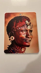 Masai Maasai warrior coaster, Beer mat. Kenya, Tanzania, East Africa - Picture 1 of 1