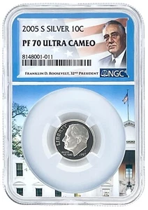2005 S Silver Roosevelt Dime NGC PF70 Ultra Cameo - White House Core - Picture 1 of 2
