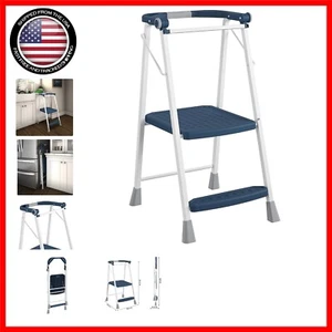 Space-Saving Adult & Kids Folding Step Stool - Durable Slip-Resistant Platform - Picture 1 of 8