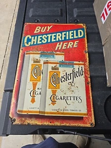 "Original Chesterfield Zigarettendose Displayschild Tabakwerbung 12""x 18"" - Bild 1 von 5