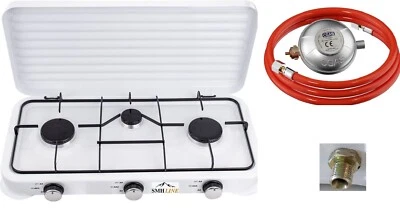Gaskocher 3 flammig 5,4 KW Campingkocher 50mbar Kochfeld Gas Kocher Herd Outdoor - Bild 1 von 4
