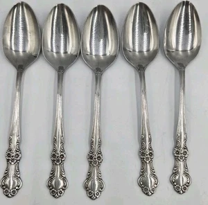 5Pc Ekco Eterna MARY GRAHAM Stainless Silverware CHOICE Flatware  Teaspoons - Picture 1 of 2