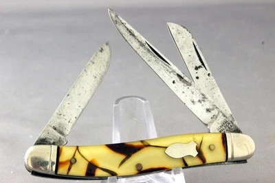 SCHRADE WALDEN (USA) 896K Stockman Knife, Butter & Molasses Handles, 1950s-1973 - Image 1 of 4