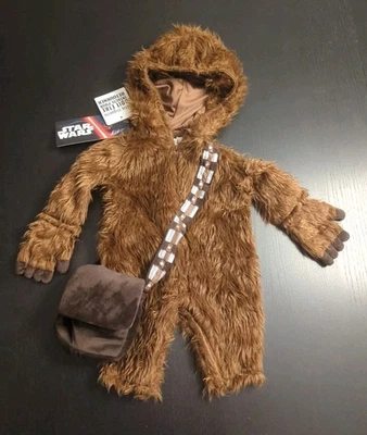 Disfraz Infantil Star Wars Chewbacca 3-6 Meses Nuevo con Etiquetas Capucha Mameluco Faja Bolsa CHEWIE Foto 1 de 4