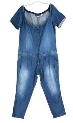 Maison Scotch Damen Kurzarm Denim Overall Größe 4 - L - Bild 1 von 4
