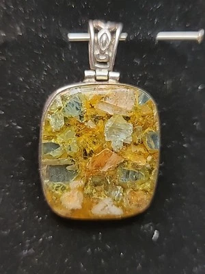 Colgante de plata de ley .925 con piedras preciosas de citrino de cobre Foto 1 de 4