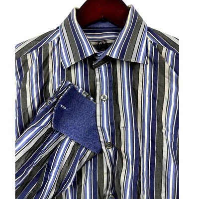 Bugatchi Uomo Classic Fit Striped Button Up Shirt Men's Long Sleeve - Image 1 of 4