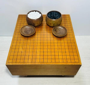 Mesa de Juego Go Board Goban IGO Japonesa De Colección Con Patas Madera Antiguo Japón - Imagen 1 de 11