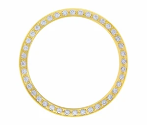 GOLD CREATED DIAMOND BEZEL FOR 36MM ROLEX DATEJUST 1601 1602 1603 16013 16233 - Picture 1 of 2