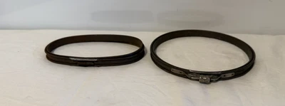 2  Vintage Tension Wheels , Adjusto Cork Lined Metal Embroidery Hoop & Oval Hoop - Image 1 of 4