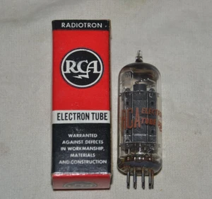 Strong NOS NIB 1958 RCA 12BH7A Black Plate D Getter Tube - Made in USA - Picture 1 of 9