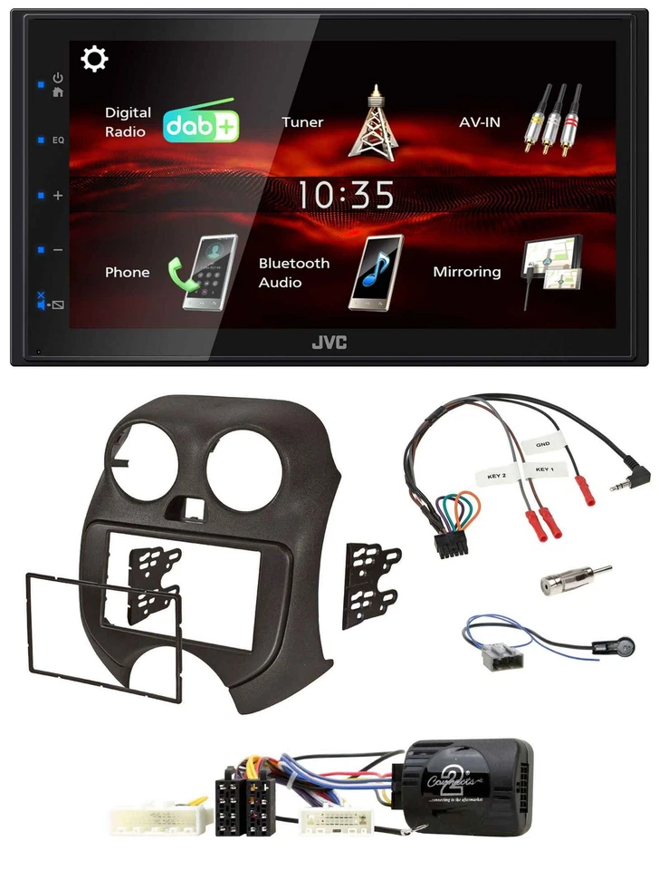 JVC USB Bluetooth Lenkrad DAB 2DIN Autoradio für Nissan Micra ab 10 K13 Telefont - Bild 1 von 4