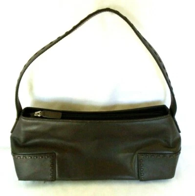 Bolso de Mano Cole Haan Vintage Cuero Marrón Cuadrado Rectángulo Parte Inferior 13"W x 5"H  Foto 1 de 4