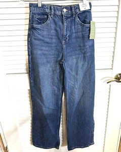 H&M Wide Leg High Waist Jeans Girl's Size 16 Denim Stretch NWT - Picture 1 of 16