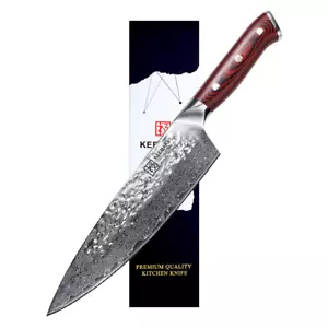 8 inch Chef Knife Damascus Steel Meat Slicing Kitchen Cooking Cutlery - Picture 1 of 9