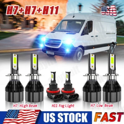 For Mercedes-Benz Sprinter 2500 3500 2011-2018 6X LED Headlight +Fog Light Bulbs Foto 1 de 4