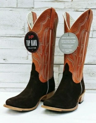 Botas de gamuza chocolate Horse Power Top Hand Collection para hombre estilo-HP9503 Foto 1 de 4