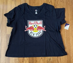 New York Red Bulls Majestic Women's Primary V-Neck Shirt NWT Plus 3X 3XL - Picture 1 of 1
