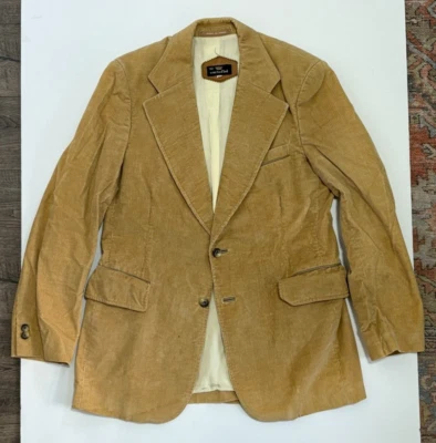 Cortefiel Sports Jacket Mens Eur Size 42 Tan Corduroy Made In Spain | Vintage - Image 1 of 4