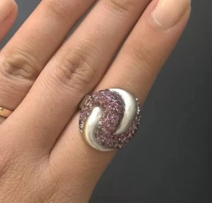 EFFY Anello Reggiseno Rosa Rodolite 3,07 CT Argento Misura 7,5 Nuovo Con Etichette - Foto 1 di 11