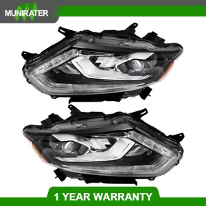 Left & Right Side LED Set For 2014-2016 Nissan Rogue headlight Assembly Clear - Picture 1 of 13