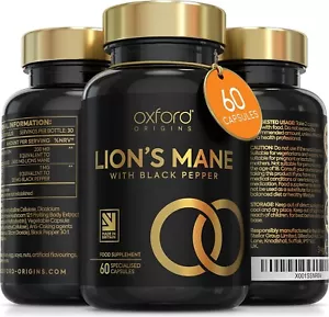 Lion's mane mushroom - 60 Capsule - 2400mg - Brain health focus & memory - Vegan - Picture 1 of 6