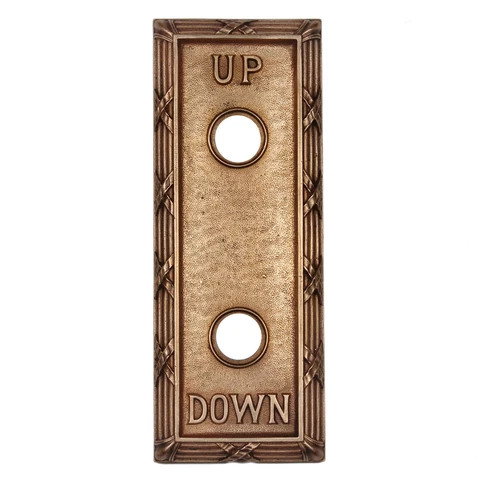 Antique Elevator "Up Down" Push Button Plate, Cast Bronze, NDP380 Cover