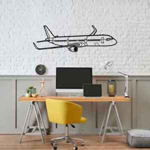 Wall Art Home Decor 3D Acrylic Metal Plane Aircraft USA Silhouette A321