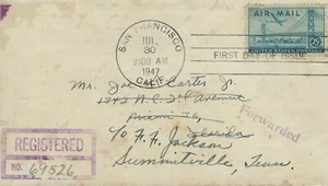 STAMP SCOTT C36 "Plane Over Bridge" 25 CENT 1947 FDC - H - Picture 1 of 2